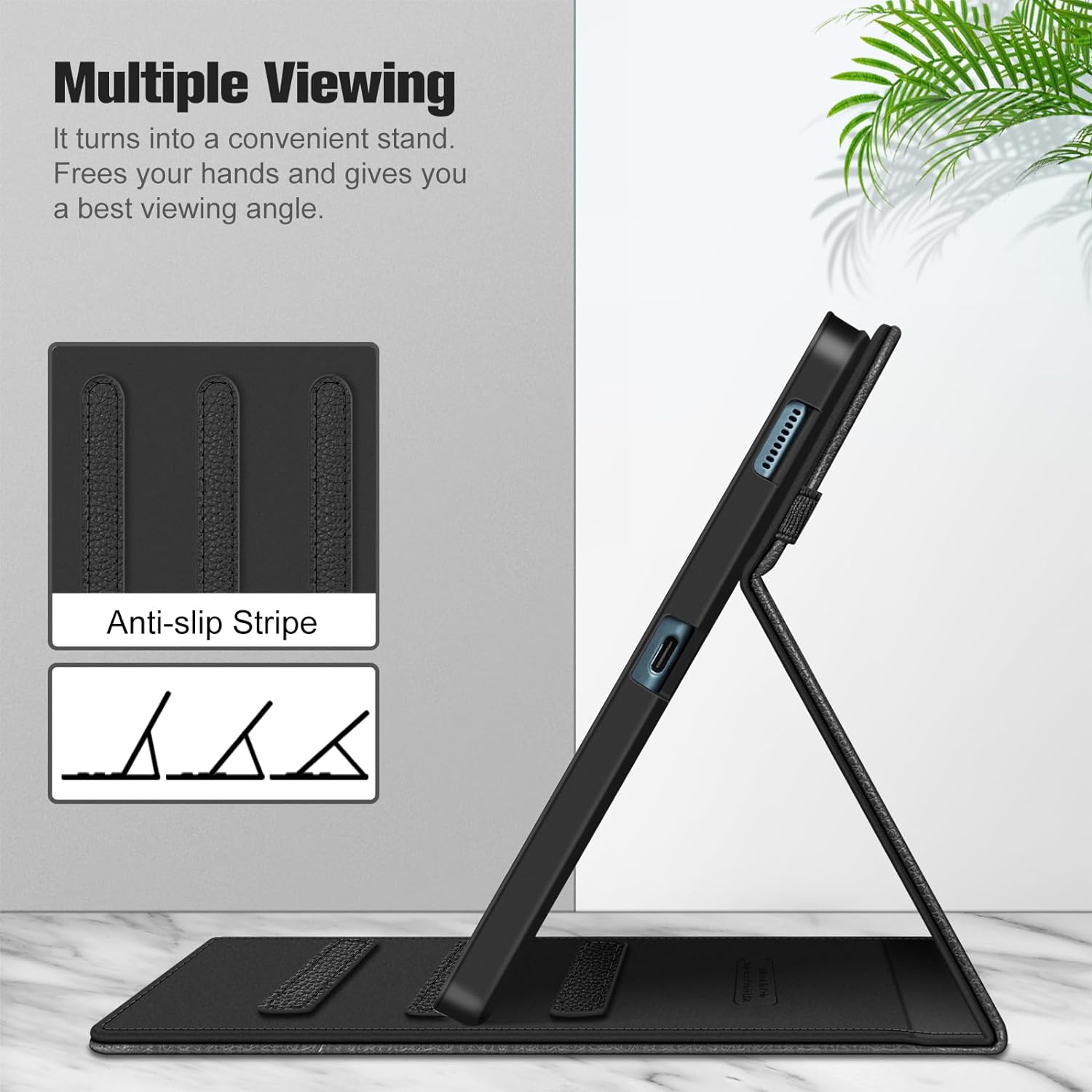 Fintie Case for Samsung Galaxy Tab S6 Lite 10.4 Inch 2022/2020 Model (SM-P610/P613/P615/P619) with S Pen Holder, Multi-Angle Viewing Soft TPU Back Cover with Pocket Auto Wake/Sleep, Black