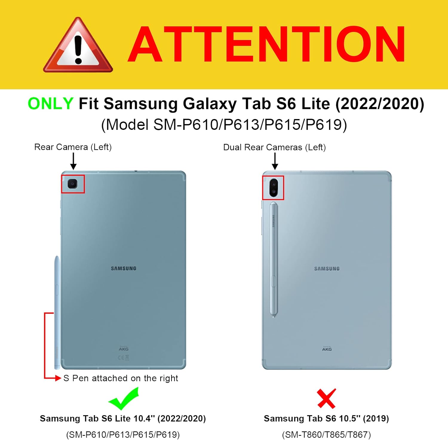 Fintie Case for Samsung Galaxy Tab S6 Lite 10.4 Inch 2022/2020 Model (SM-P610/P613/P615/P619) with S Pen Holder, Multi-Angle Viewing Soft TPU Back Cover with Pocket Auto Wake/Sleep, Black
