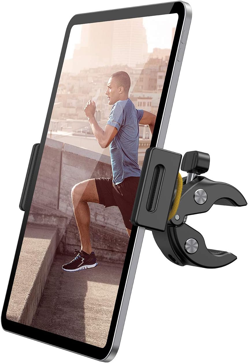 Lamicall Tablet Holder for Spin Bike Tablet Mount Clamp for Indoor Bike Peloton, Treadmill, Exercise Bicycle Clamp for iPad Pro/Air/Mini and 4.7-12.9 Tablet