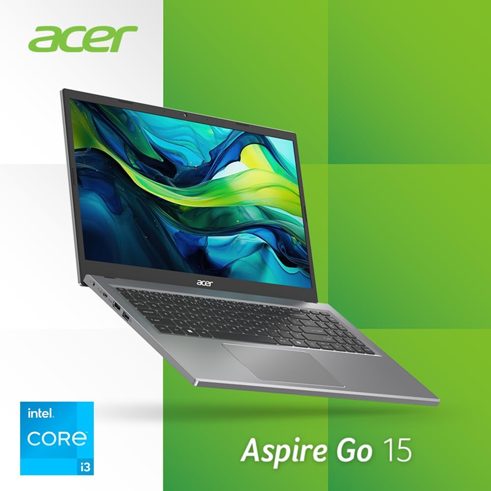 Acer Aspire Go 15 Slim Laptop | 15.6 FHD (1920 x 1080) IPS | Intel Core i3-N305| Intel UHD Graphics | 8GB LPDDR5 | 128GB UFS | Wi-Fi 6 | AI PC | Windows 11 Home in S Mode | AG15-31P-3947
