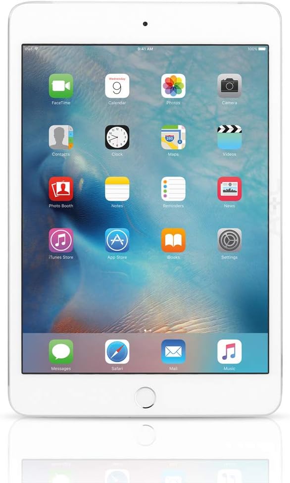 Apple iPad Mini 4, 128GB, Silver - WiFi + Cellular (Renewed)