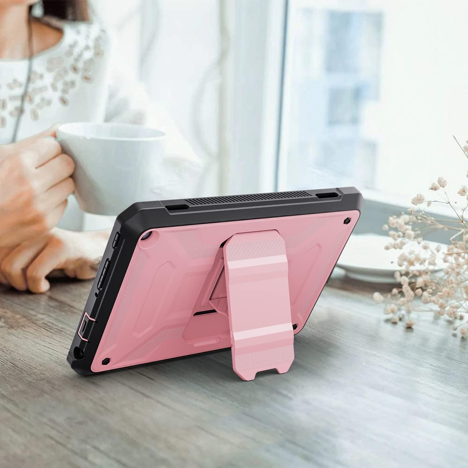 DJRPPQ Case Fits New 10 Tablet (Only 13th Gen, 2023 Release)-Incompatible with iPad Samsung- Full Body Rugged Hands-Free Viewing Stand Back Cover with Screen Protector Grey