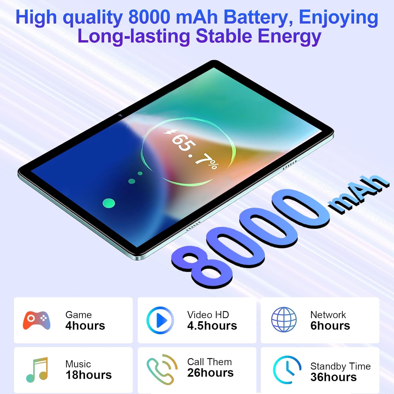 Tablet 11 Inch Android 13 Tablet PC Android Latest with 16GB+256GB+1TB Expand, 8600mAh, Support, Octa-Core 2.0 GHz, 5G WiFi, Dual Camera, Bluetooth 5.0, HD Screen Tablet with Keyboard Mouse - Grey