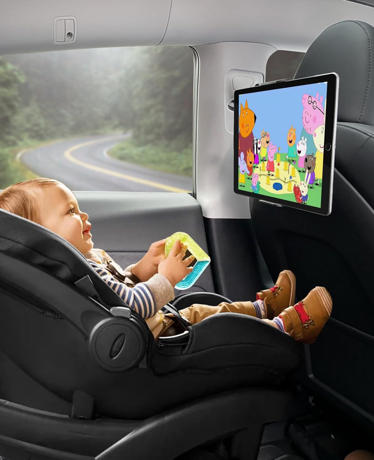 Tesla Model Y Model 3 Model S Model X LR/Plaid Tablet Mount, Headrest Tablet Holder Headrest Stand Cradle Accessories ，360° Rotatable iPad Holder for Car Back Seat (2 Packs)