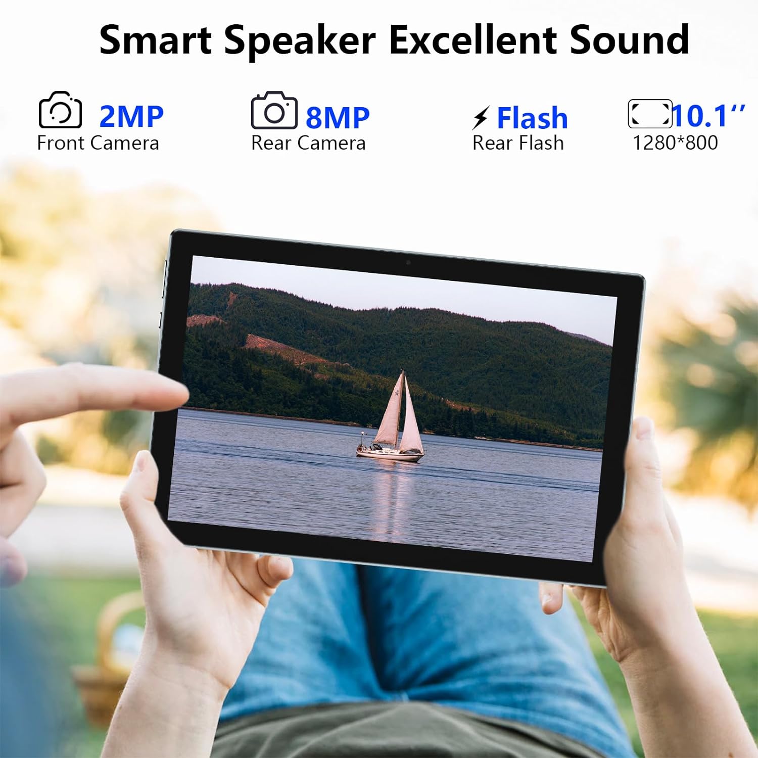 COOPERS Tablets 10 inch, 128GB ROM 6GB RAM, 1TB Expandable Tablets Android, Support 5GHz, WiFi 6 Tablets PC, IPS Touch Screen, 8MP Camera, Bluetooth 5.0 Computer Tablet with Case