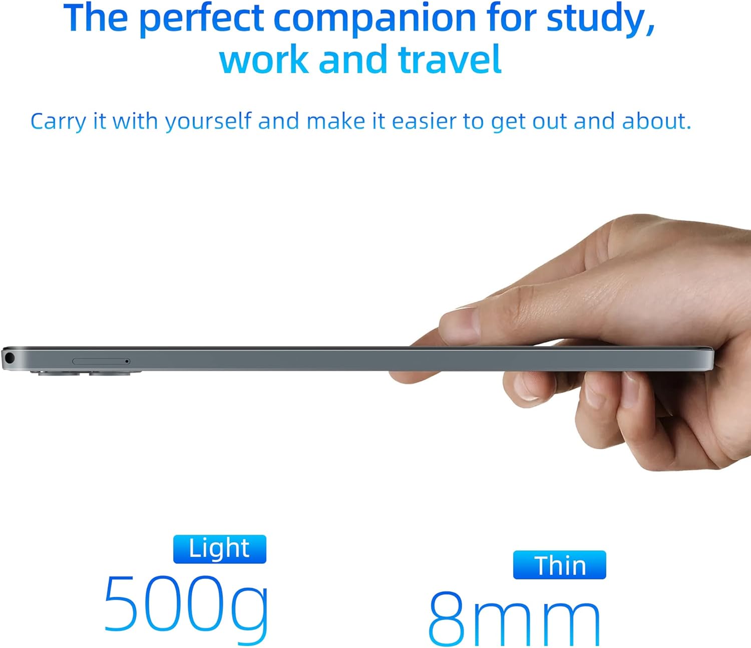 jumper Tablet, 10 Inch 8GB RAM 128GB Storage Android Tablets, Octa-Core Processor, FHD 1200x1920 Pixels Display, 5MP+13MP Camera, 5G WiFi, Bluetooth 5.0, USB Type-C, 6000mAh Battery, GPS.