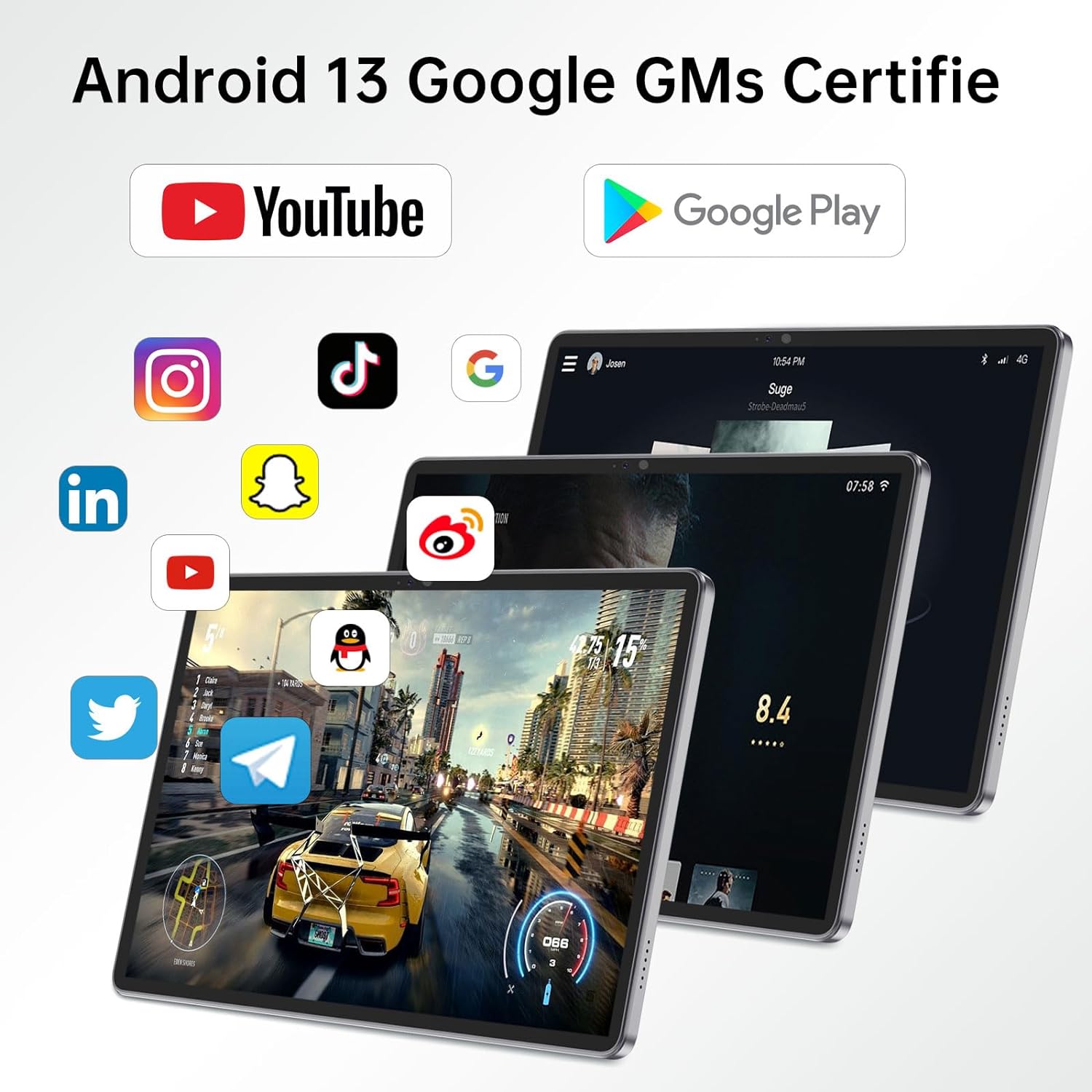 JUNINKE Tablet 10.1 inch Android 13 Tablet PC Latest Update Octa Core Processor 8(4+4) + 64GB Storage, 1TB Expand Support, Dual Camera, with 4G Cellular Tablet, WiFi, FM, Bluetooth, GPS (C1)