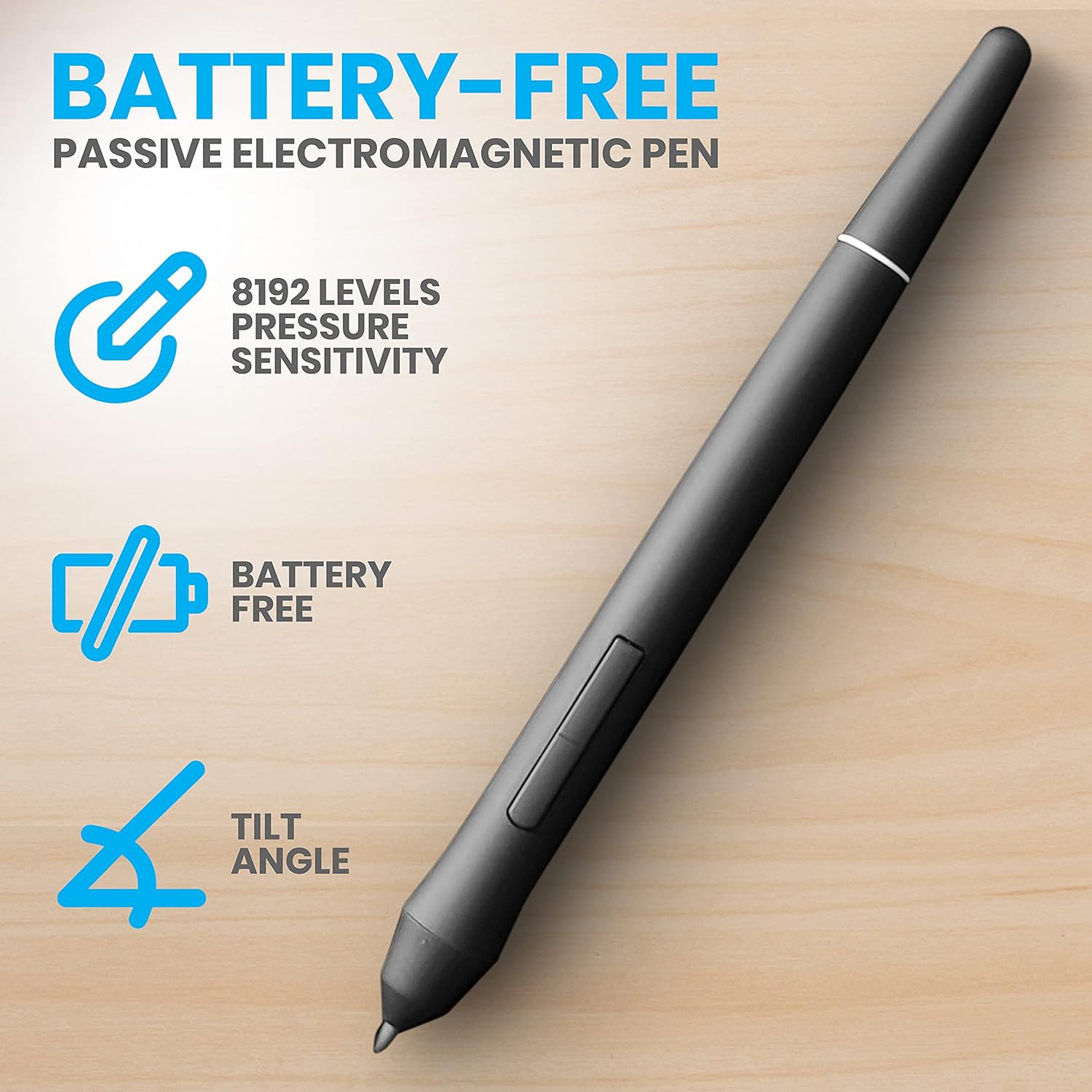 SereneLife Graphic Tablet with Passive Pen - 15.6 Full-Laminated Technology Art Monitor w/ 8192 Pressure Levels Battery-Free Stylus - Digital Drawing, Online Teaching, Design - for Windows OS