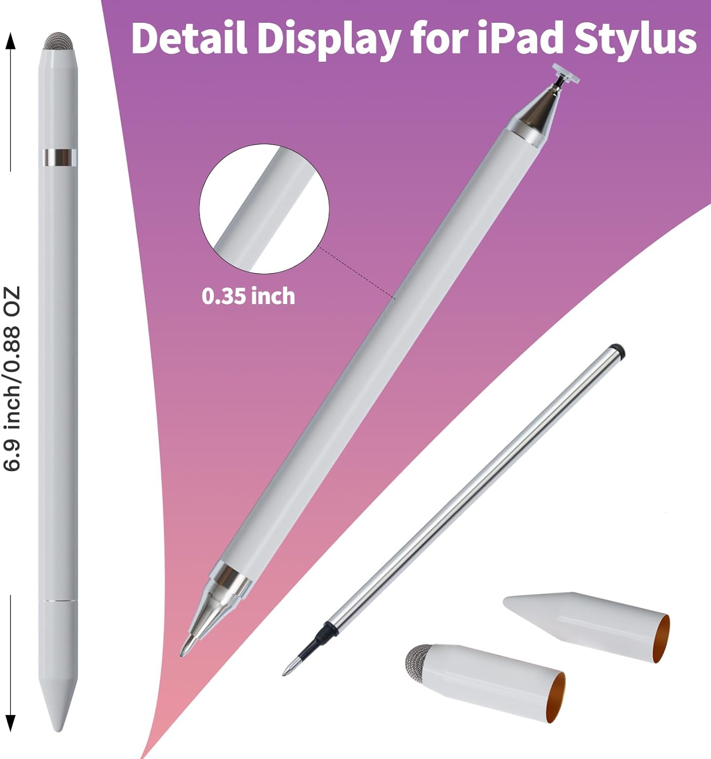 Stylus Pens for Touch Screens, Black Ballpoint Pen with Stylus Tip, 3 in 1 Stylus Pen for iPhone/iPad/Tablet/Android/Microsoft/Surface, Universal Stylus Compatible with All Touch Screens (Rose Gold)