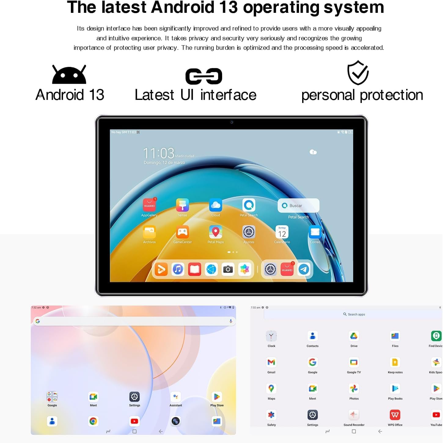 DOOGEE U9 Android 13 Tablet 10 inch Tablets 64GB ROM Android Tablet with Quad-Core Processor,2.4G/5G WiFi,Single Speakers,5060mAh Battery Tablet Android,Dual Camera,BT5.0/GPS(Purple)