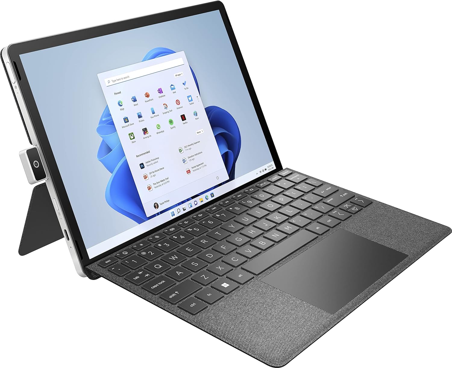 HP 11-inch Tablet 2 in 1 Touchscreen 2.1K IPS Intel Pentium Silver 4GB LPDDR4X 128GB SSD MicroSD Card Reader USB Type-C 13MP Webcam, WiFi, Bluetooth, Windows 11 Home S, Silver, 11m-be0023dx (Renewed)