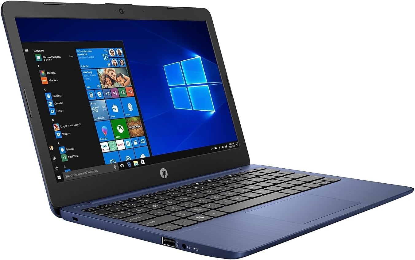 HP Stream 11 Laptop, Intel Celeron N4020, Intel UHD Graphics 600, 4 GB RAM, 64 GB eMMC, Windows 11 Home in S mode (11-ak0030nr, Royal blue)
