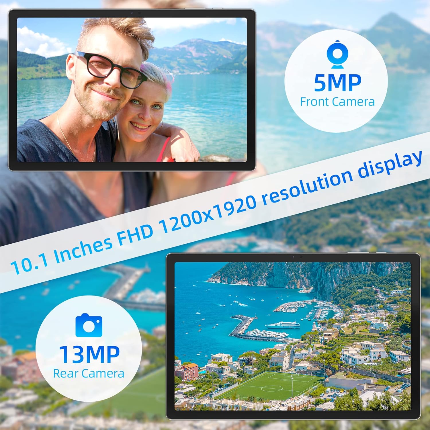 jumper Tablet, 8GB RAM 128GB ROM, Octa-Core Processor, 10 Inch 1200p IPS FHD Screen, Android 12 Tablets with Dual Stereo Speakers, 13+5MP Camera, 5G WiFi, GPS, 6000mAh Battery, Bluetooth5.0.