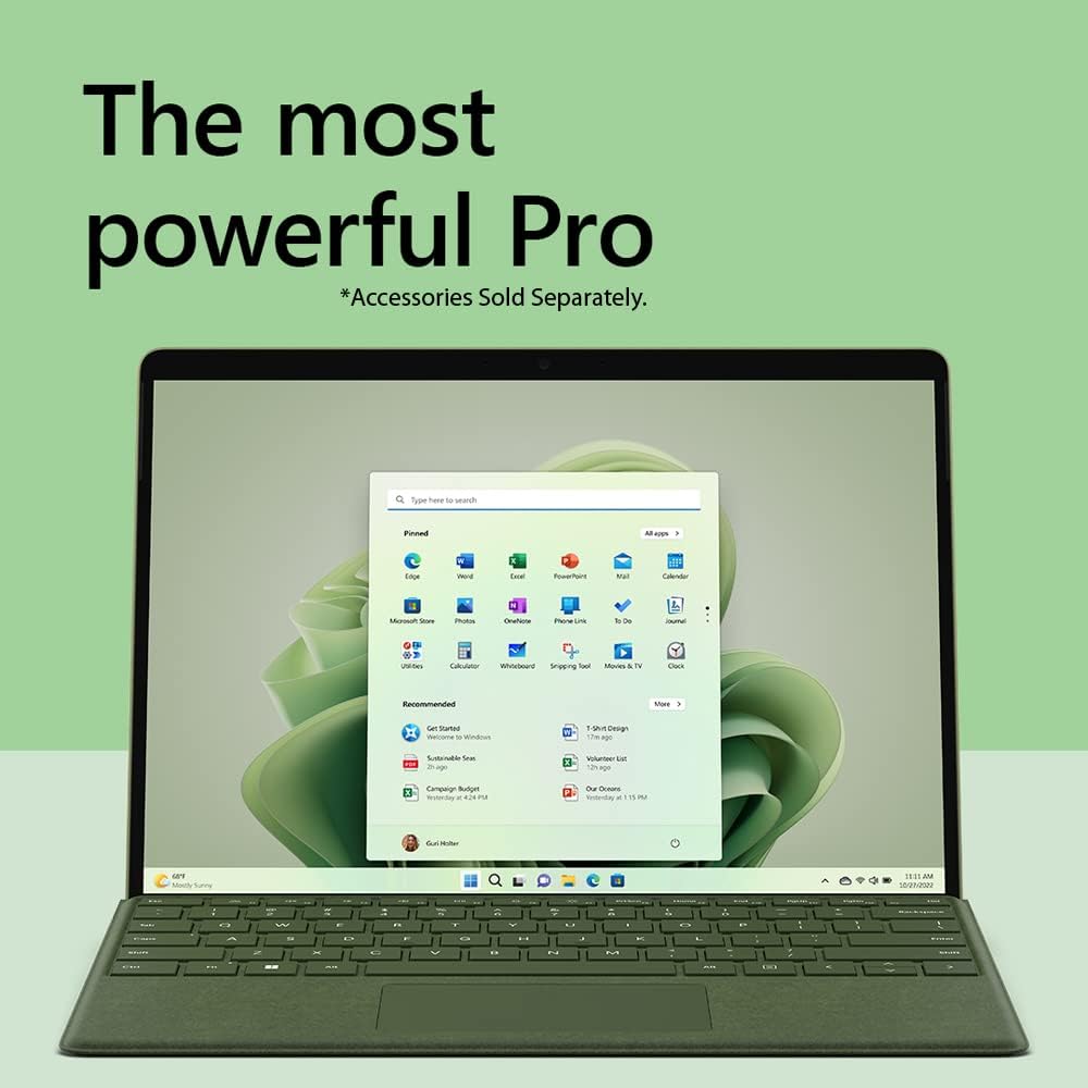 Microsoft QIL-00035 Surface Pro 9 13 inch Touch Tablet, Intel i7 16GB/256GB Sapphire (Renewed) Bundle Surface Pro Signature Keyboard Black and 2 YR CPS Enhanced Protection Pack