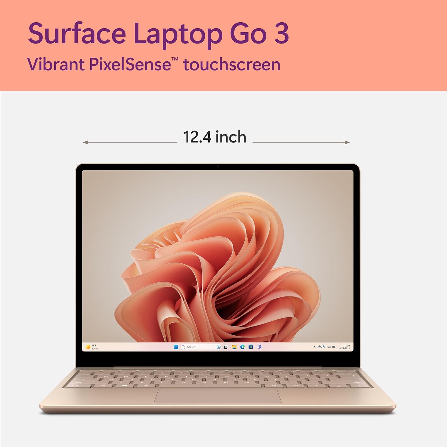 Microsoft Surface Laptop Go 3 (2023) - 12.4 Touchscreen, Thin  Lightweight, Intel Core i5, 8GB RAM, 256GB SSD SSD, with Windows 11, Ice Blue Color Copilot