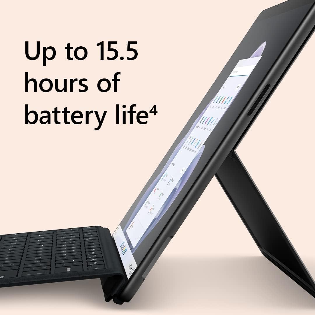 Microsoft Surface Pro 9-12 Tablet and Laptop Computer with Windows 11 Professional, i5-1245U 10 Core, 16GB RAM, 256GB SSD, 2880 x 1920 Intel Iris Xe, Ideal for Gaming, Graphite QIA-00019