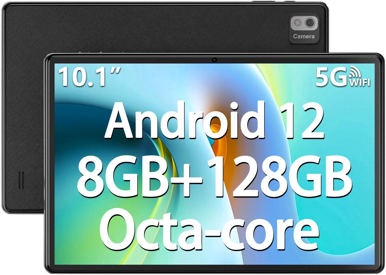 SGIN Android 12 Tablet 8GB RAM 128GB ROM, 10.1 Inch 1280 * 800 HD IPS Tablets with MTK Octa-Core 2.0Ghz, 5MP+8MP Camera, WiFi, Bluetooth, 6000mAh