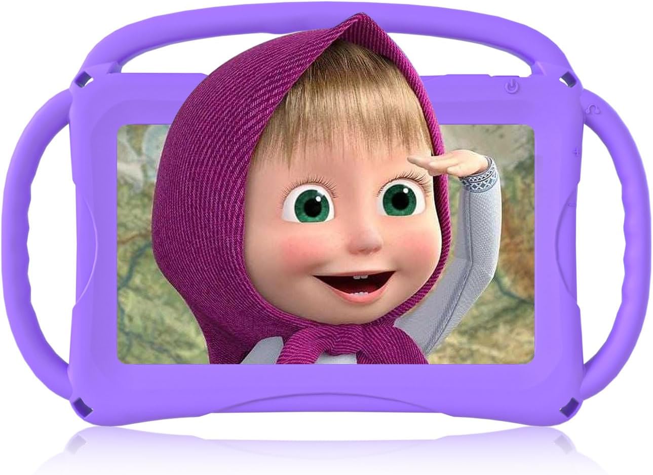 Kids Tablet, 7 inch Tablet for Kids 6GB(2+4) RAM 32GB ROM Android Toddler Tablet with Bluetooth, WiFi, GMS, Parental Control, Dual Camera, Shockproof Case, Educational (Purple)