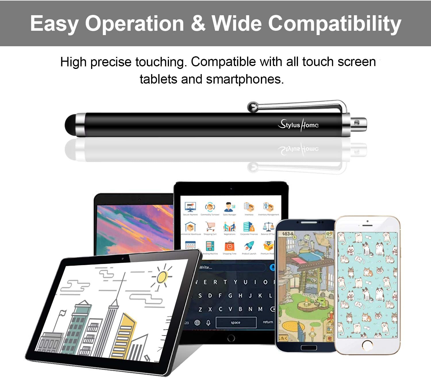 Stylus Pens for Touch Screens, StylusHome 10 Pack High Precision Capacitive Stylus for iPad iPhone Tablets Samsung Galaxy All Universal Touch Screen Devices