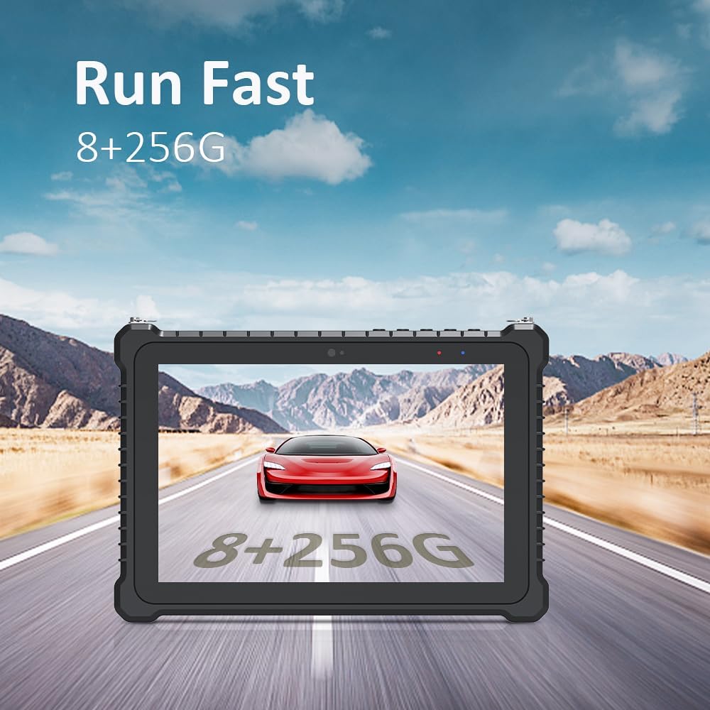 10.1 IP67 Rugged Tablet (N5100 8GB+256GB) Windows 11 Pro Waterproof Industrial Tablet PC, Fingerprint, 12000mAh Battery, 500nit, GPS, WiFi, 4G, BT4.2, NFC, 2D Scanner, for Outdoor Field Work