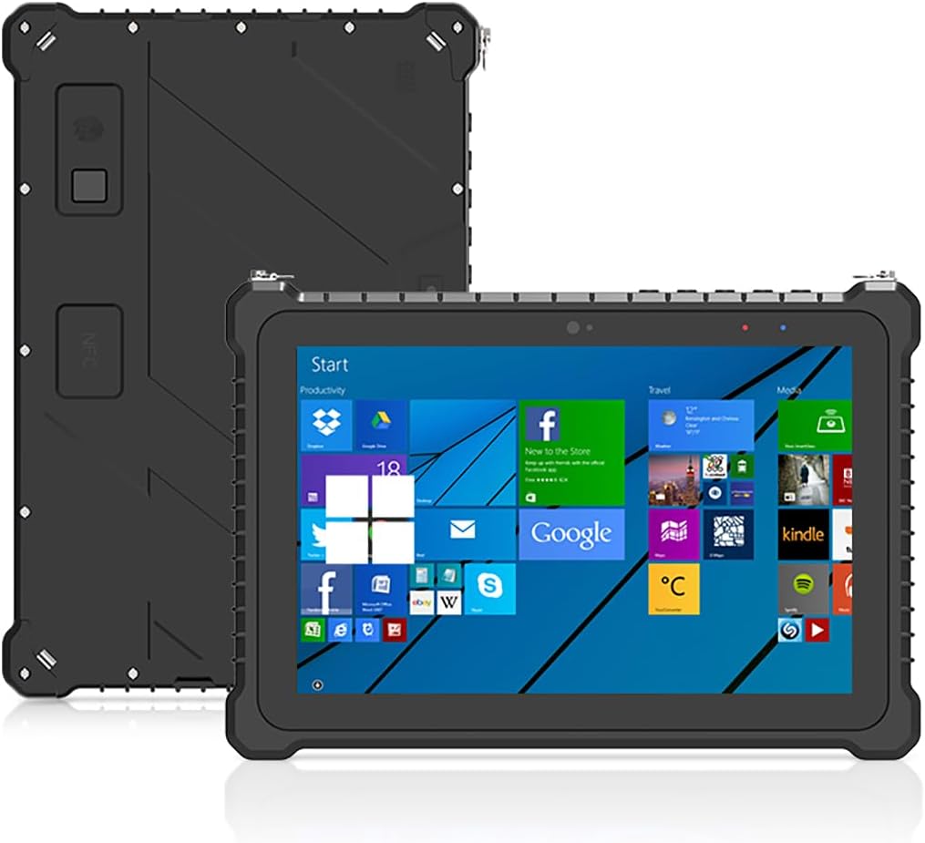 10.1 IP67 Rugged Tablet (N5100 8GB+256GB) Windows 11 Pro Waterproof Industrial Tablet PC, Fingerprint, 12000mAh Battery, 500nit, GPS, WiFi, 4G, BT4.2, for Outdoor Field Work
