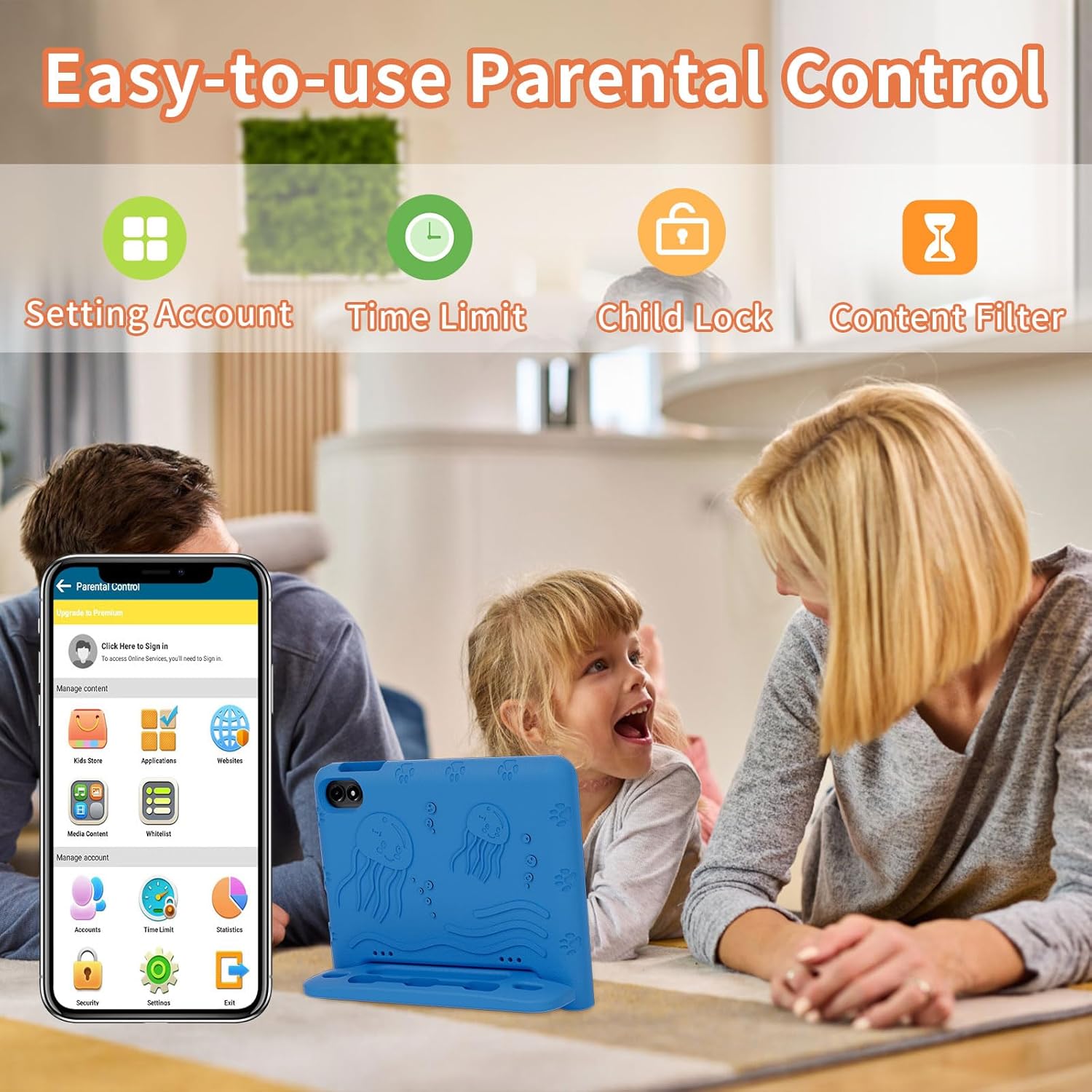 2025 Upgraded Android 14 Tablet, 10inch Kids Tablet , Octa-core CPU, 10GB+64GB+1TB Expand Tablets for Kids with Kids Space, Parental Control, 6000mAh Big Battery, HD Touchscreen Display Tableta