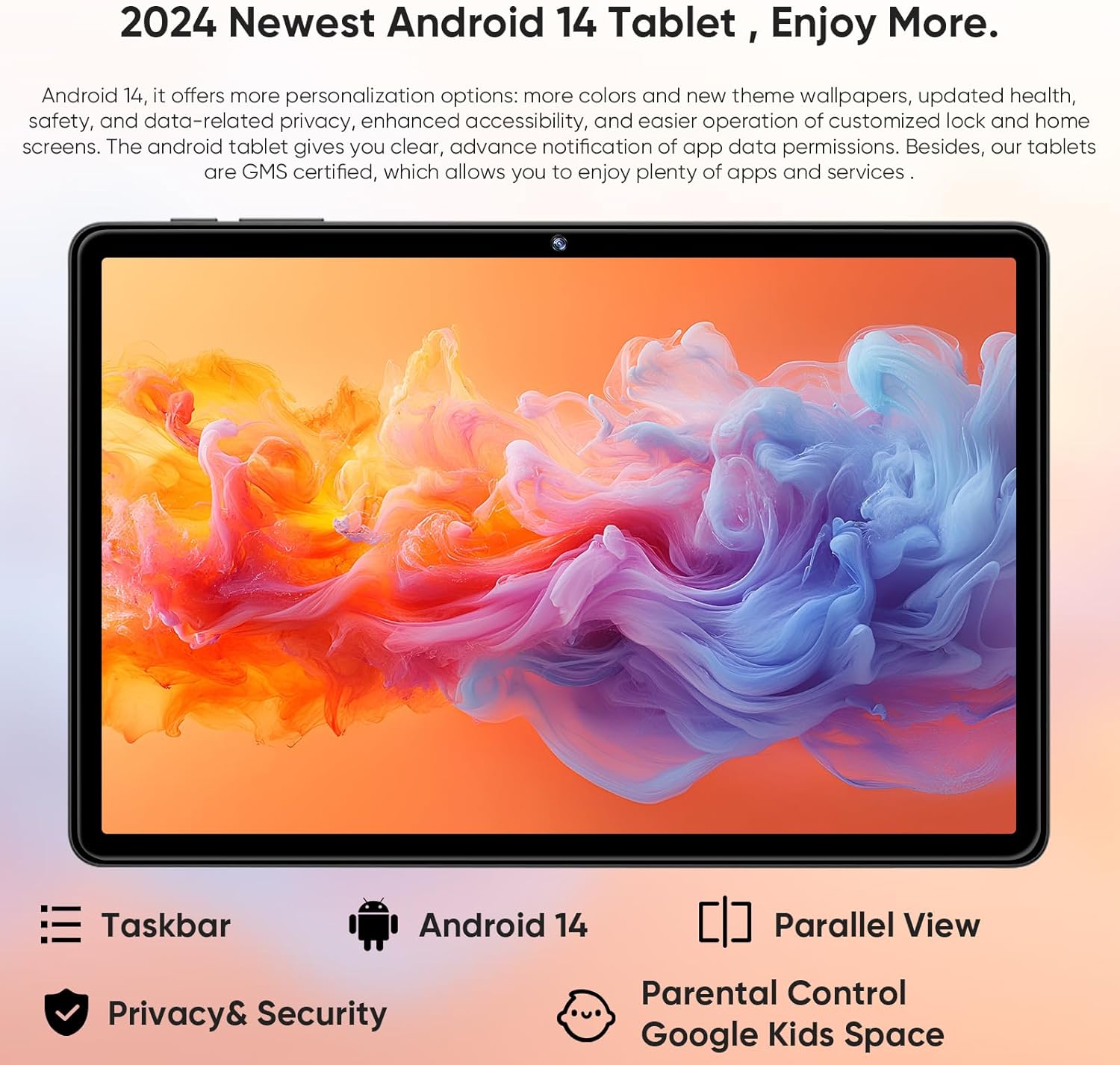 Android 14 Tablet, 11inch Tablets, 12GB+128GB+1TB, Support Face Unlock, 8000mAh Large Battery+18W Fast Charging , Octa-Core Processor, Dual Cameras, Dual WiFi6, Bluetooth,HD Touchscreen Display PC