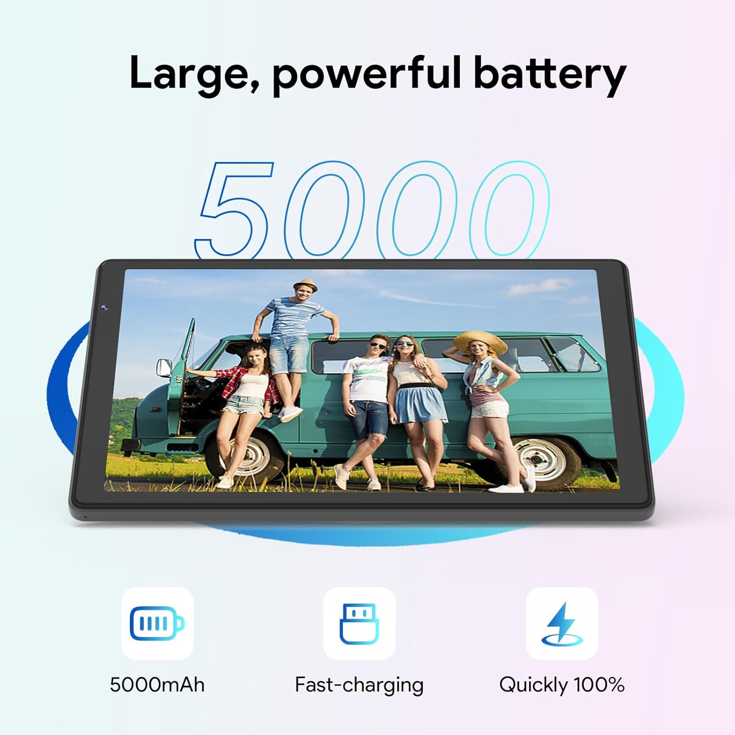 ApoloSign Android 13 Tablet, 10.1 Tablet with Octa-core Processor, HD IPS Touchscreen, 8(4+4) GB RAM, Up to 1TB ROM, 8-hr Battery, Wi-Fi6, BT5.0, Dual Camera, GMS, Split Screen Support (Dark Gray)