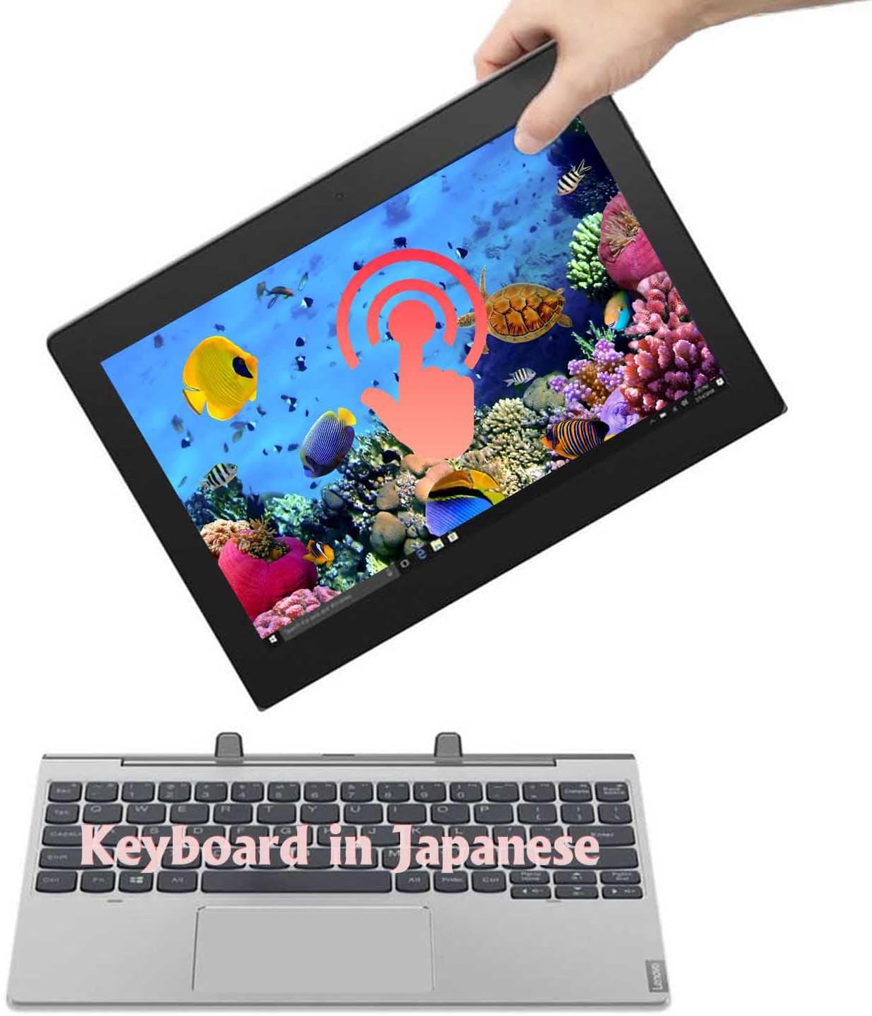 Lenovo Ideapad D330 2-in-1 Laptop, 10.1 (1280 x 800) Touchscreen Display, Intel Celeron N4000 @1.1GHz-2.6GHz (Dual Core), 64GB SSD, 4GB RAM, with Japanese Keyboard, Camera, Win 10Pro(Renewed)