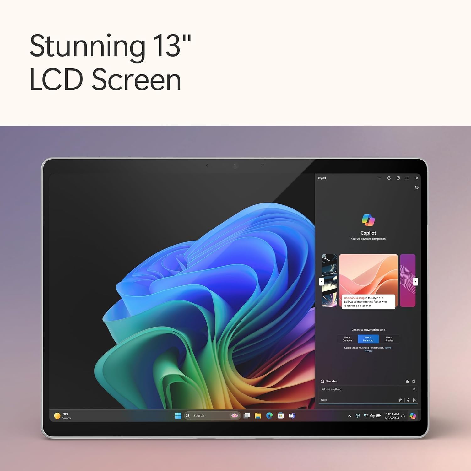 Microsoft Surface Pro 2-in-1 Laptop/Tablet (2024) Windows 11 Copilot+PC 13” Touchscreen Display - Snapdragon X Plus - 16GB RAM – 256 GB Storage - Platinum + Surface Pro Keyboard with Slim Pen 2 Bundle