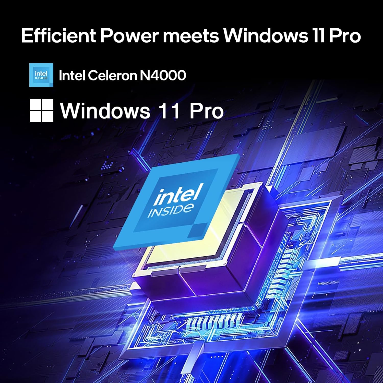 14-inch Windows 11 Laptop Computer with Intel Celeron N4000, 8GB RAM, 256GB SSD Storage, Full HD IPS Display, Dual Band WiFi, Bluetooth 5.1,  Webcam - Perfect for Work, Study,  Travel