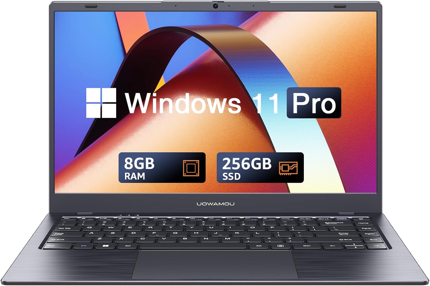 14-inch Windows 11 Laptop Computer with Intel Celeron N4000, 8GB RAM, 256GB SSD Storage, Full HD IPS Display, Dual Band WiFi, Bluetooth 5.1,  Webcam - Perfect for Work, Study,  Travel