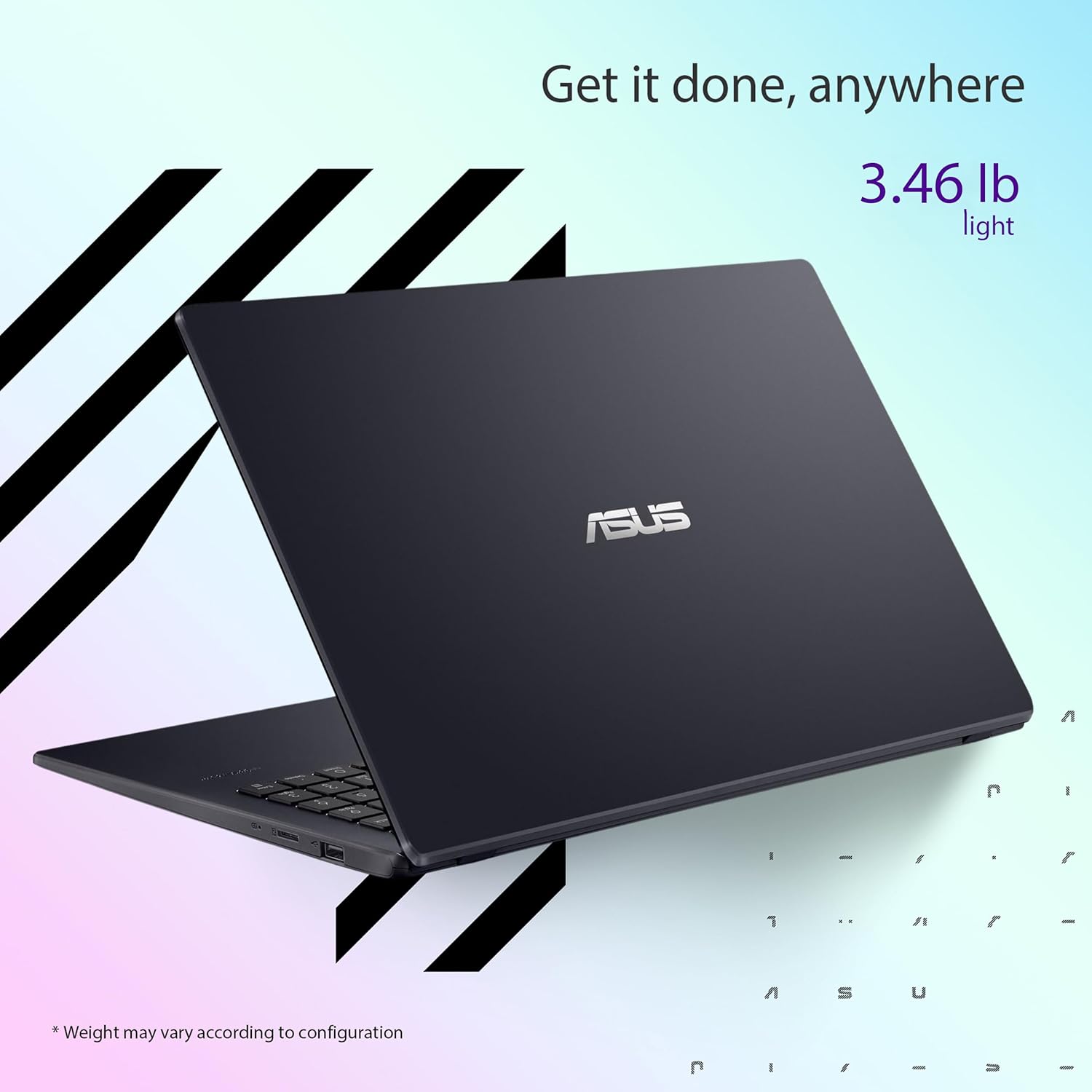 ASUS 15.6” Vivobook Go Slim Laptop, Intel Dual Core N4500, 4GB RAM, 128GB SSD, Windows 11, Star Black, L510KA-ES04