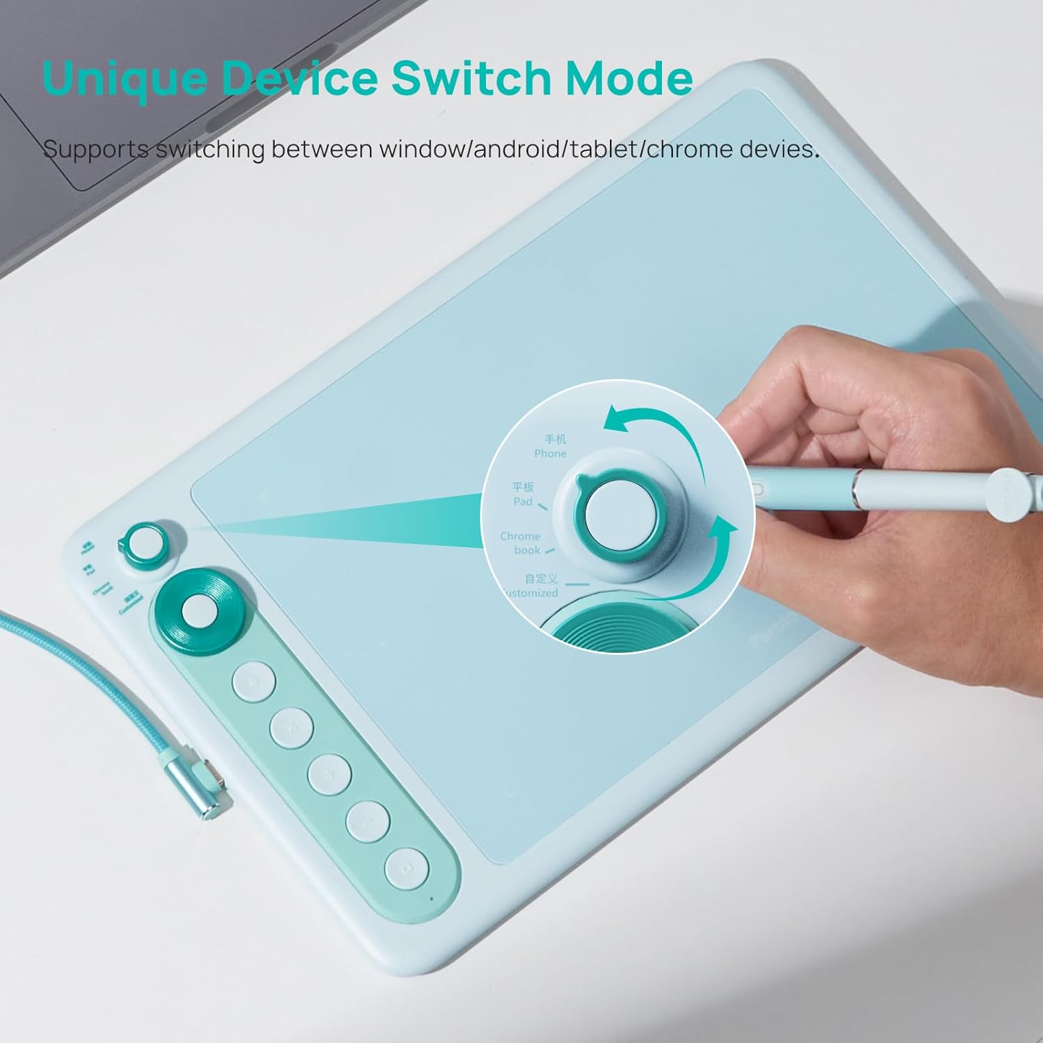Parblo Intangbo X7 Drawing Tablet 7.2x4.5 inch Graphics Tablets,Digital Drawing Tablet with Mode Switch,6 Customized Keys,Battery-Free Stylus S01 for Digital Art,Design,Work with Window/Mac,Android