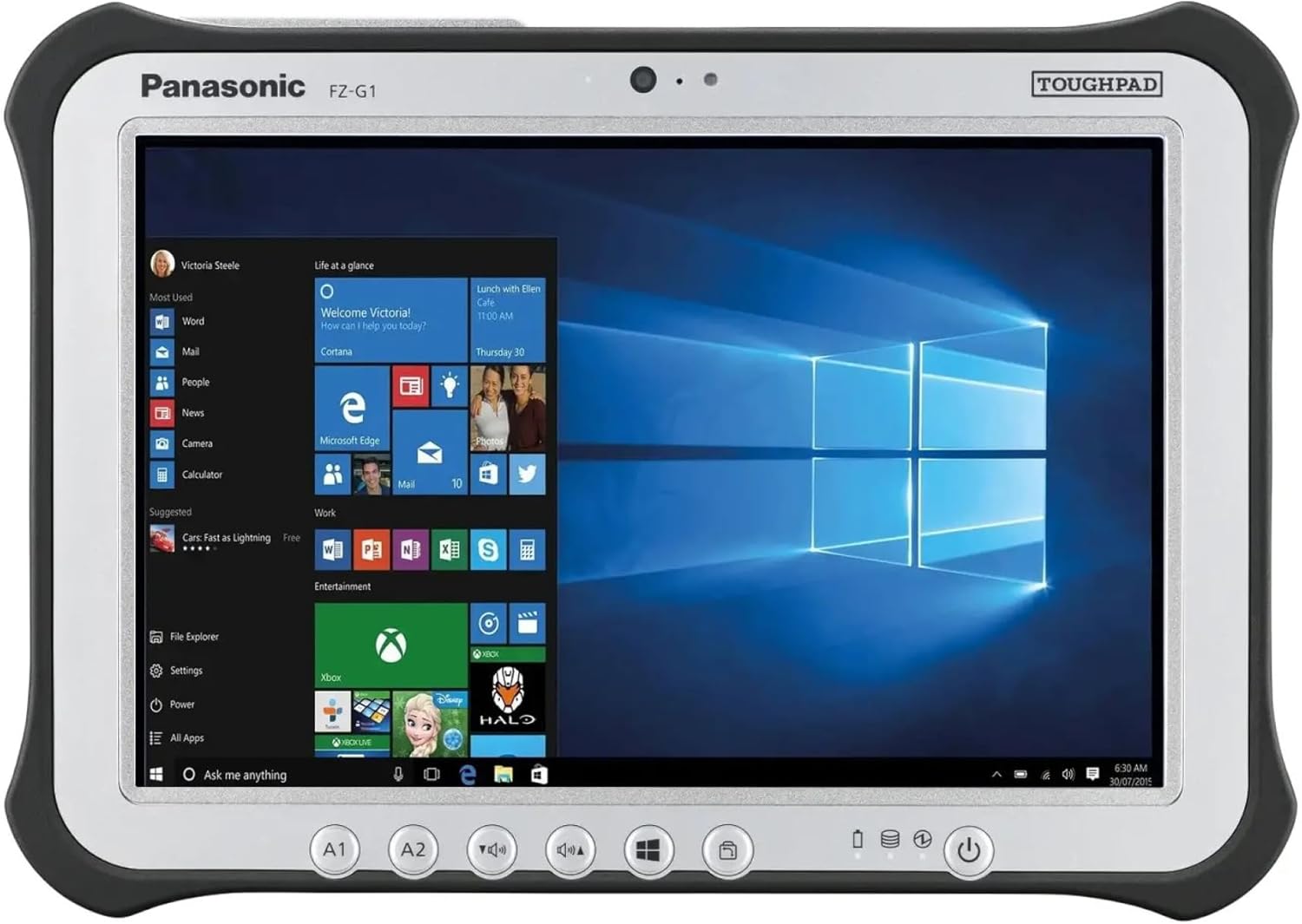 Toughbook Panasonic G1, FZ-G1 MK4 Intel Core i5-6300U 2.4GHz, 10.1 Multi Touch, Digitizer, 256GB SSD, 8GB, LAN Port, WiFi, Bluetooth, Webcam, Rear Camera, TPM 2.0, Windows 10 Pro (Renewed)