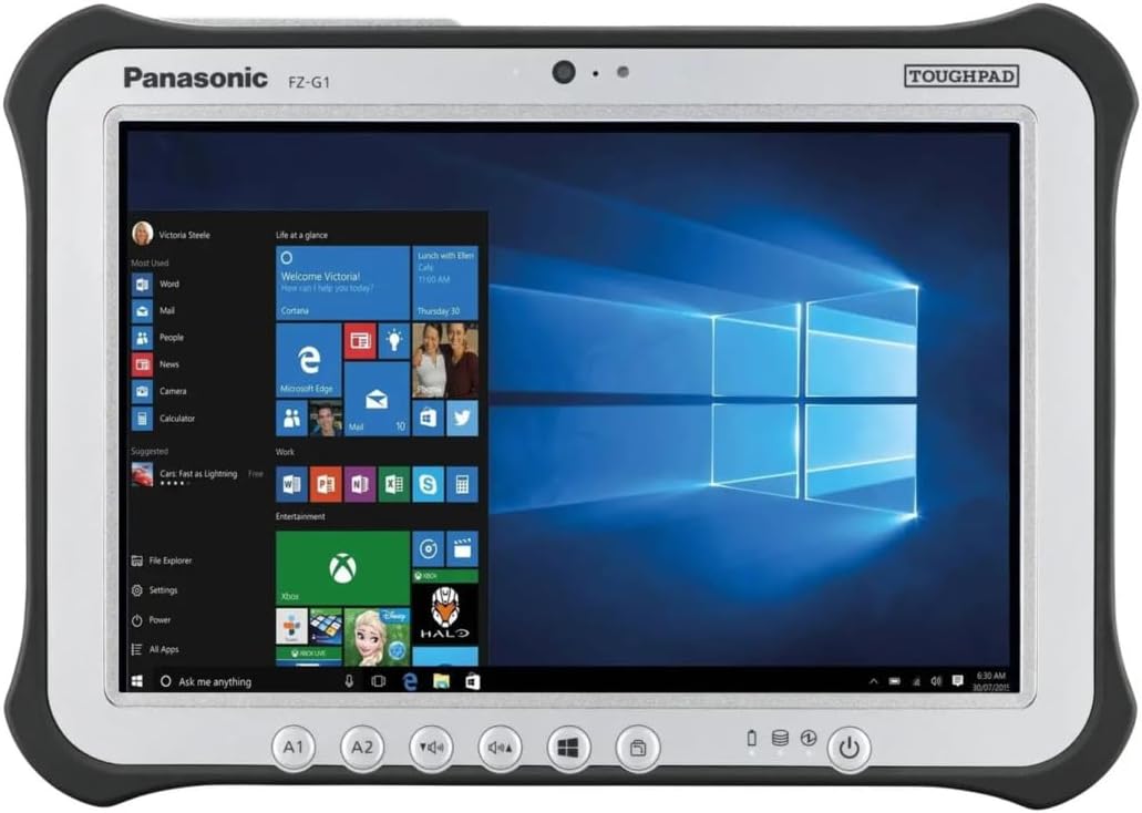 Toughbook Panasonic Toughpad G1, FZ-G1, MK5, Intel Core i5-7300U 2.60GHz, 10.1 Gloved Multi Touch + digitizer, 8GB, 256GB, LAN Port, 4G LTE,Webcam,WiFi, Bluetooth, Windows 10 Pro (Renewed)