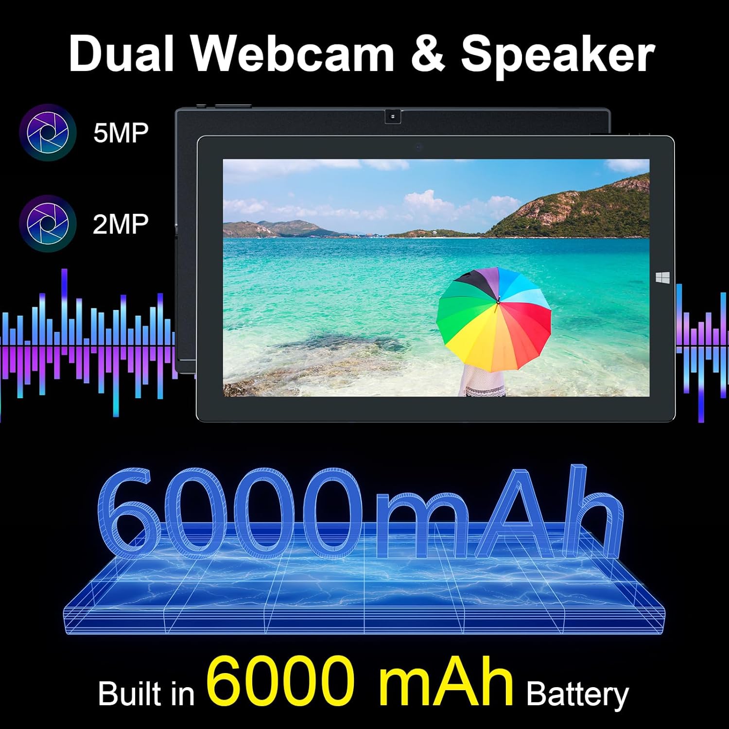 12 Inch Windows 11 Laptop Tablet Computer with Keyboard Win 11 Home Touchscreen Laptop PC 2 in 1 Tablet Intel J4125 2.7GHz 6GB DDR4 128GB SSD, 5GHz WiFi, BT 5.0, Webcam, Micro HDMI, USB Output